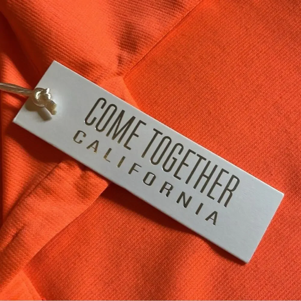 Come Together California Golf Tennis Neon Orange Tshirt Dress Women’s Size M NWT - Picture 7 of 10